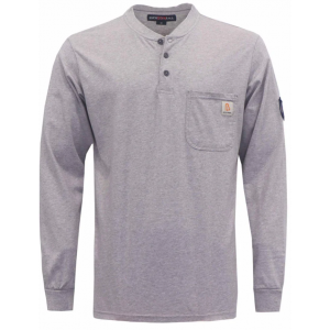 BOCOMAL FR 5.5OZ Henley T-Shirts With Button Closure