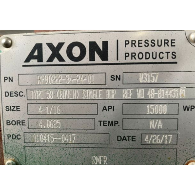 AXON ENERGY SERVICES Well Control Equipment - Blowout Preventers
